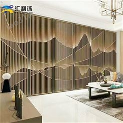 广东不锈钢造型屏风定制 不锈钢仿山屏风隔断酒店