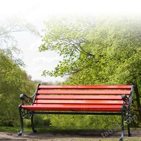 公园椅户外长椅 休闲园林长椅 室外椅铸铁防腐木实木靠背椅
