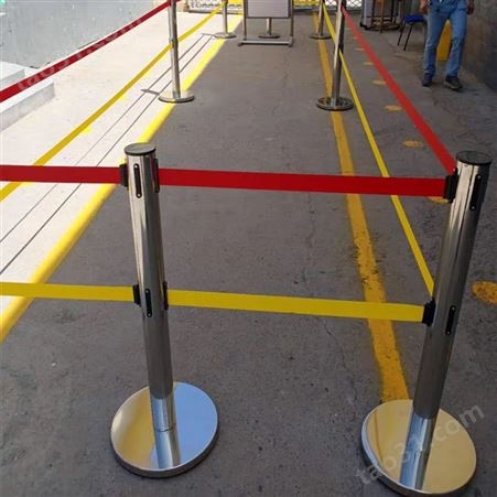 安全围栏伸缩带式围栏 安全警示带 不锈钢警示带式伸缩围栏1米-5米