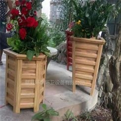 厂家批发 多规格户外防腐木花箱 花盆花槽 定制碳化木实木花盆 木质花箱