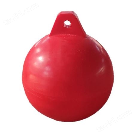 天蔚滚塑定做警示浮球 聚乙烯材质直径40公分双单耳通孔浮球