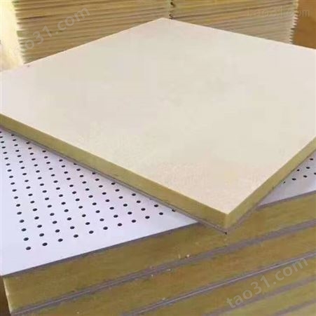 穿孔硅钙板复合玻纤板595*595*20mm厚穿孔吸音板穿孔石膏板复合吸音板奎峰厂家