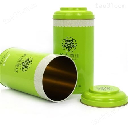 金属罐设计公司 英德绿茶铁盒 蘑菇头茶叶罐铁罐 圆形绿茶马口铁盒定制 麦氏罐业