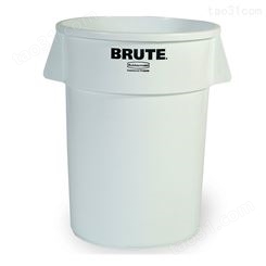 乐柏美RUBBERMAID 食品级聚乙烯圆形贮物桶搬运箱储物桶白色75.7L