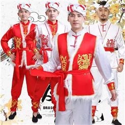 陕北民族风传统安塞腰鼓服秧歌队打鼓演出服