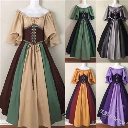 欧洲中世纪男女式复古演出服西部世界英国平民话剧服装