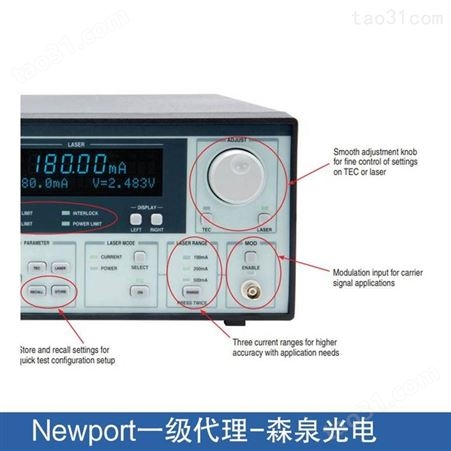newport品牌基于微处理器的、LDC-3706系列激光驱动源和温度控制器的组合