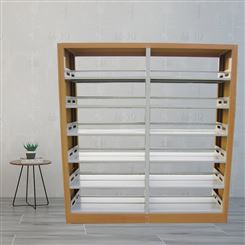 钢制图书馆书架 书店阅览室档案室书架 转印木护板书架